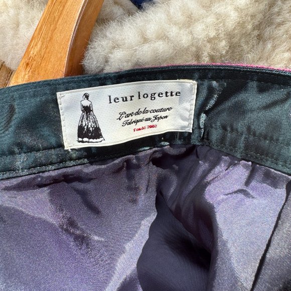 Leur logette tweed green and multicolor Malhia Kent irregular mini skirt US 0 xs - Picture 6 of 10